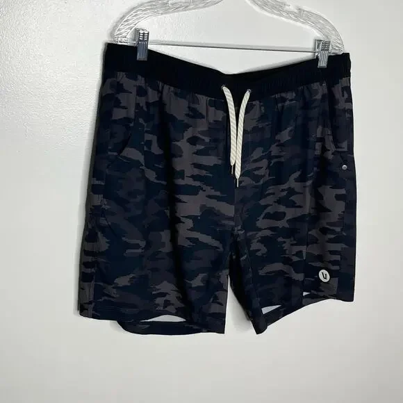 Vuori Mens Kore Camo Shorts XXL Black Pockets Activewear Comfort Casual - Picture 3 of 9